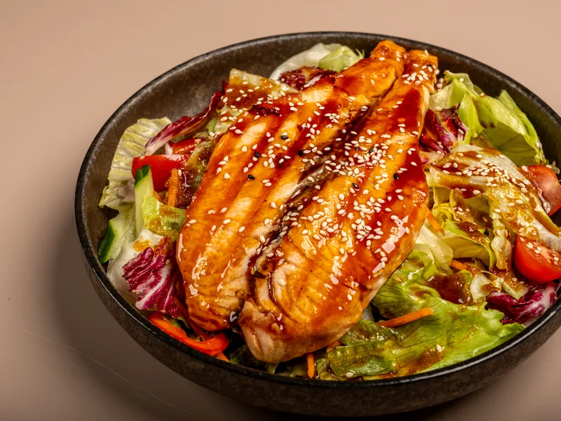 Salmon Teriyaki Salad